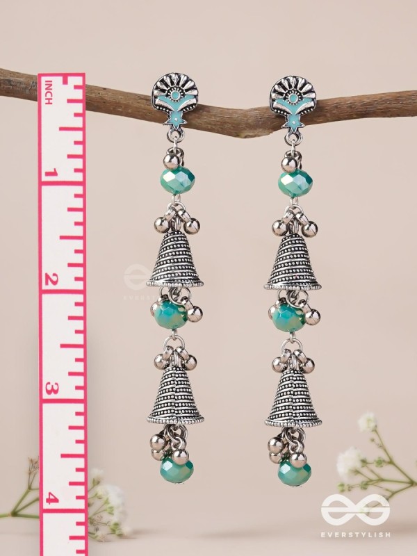 The Marine Carillons - Enamelled Oxidised Earrings