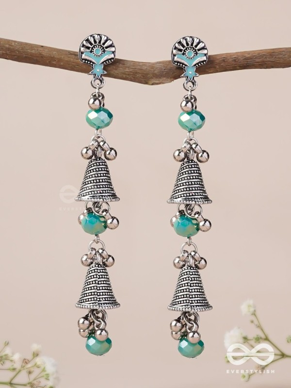 The Marine Carillons - Enamelled Oxidised Earrings