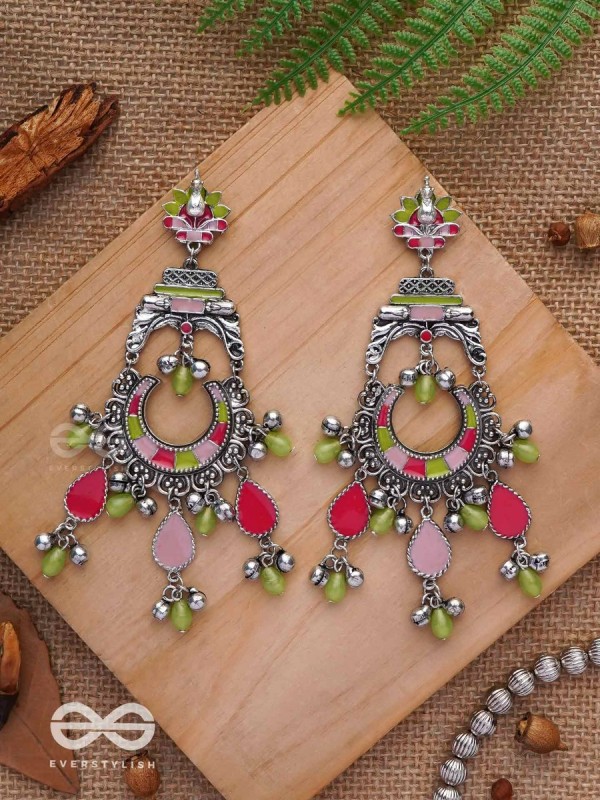 The Brilliant Paradise - Enamelled Oxidised Earrings