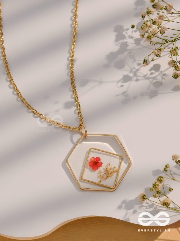 The Flower Of Confession - Pressed Flower Resin Pendant With Anti-Tarnish Coating