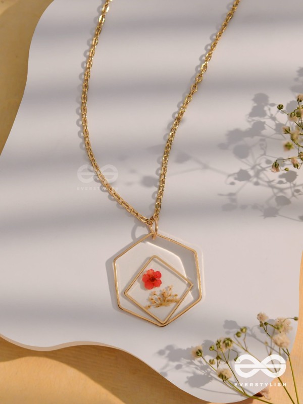 The Flower Of Confession - Pressed Flower Resin Pendant With Anti-Tarnish Coating