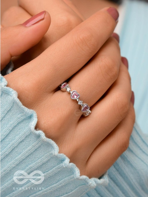 Mi Amor - Silver Embellished Ring (Adjustable)