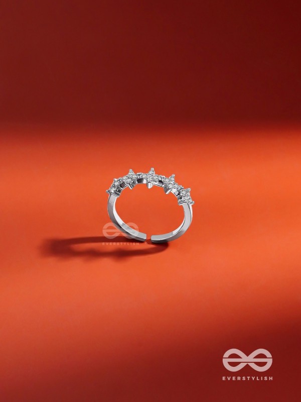 The Sacred Crown - Silver Cubic Zirconia Ring (Adjustable)
