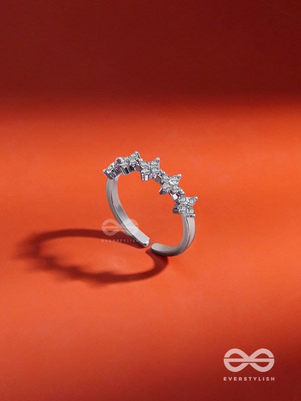 The Sacred Crown - Silver Cubic Zirconia Ring (Adjustable)