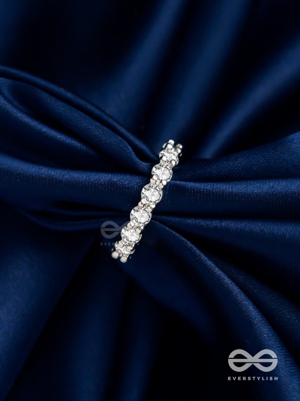 The Shiny Tales - Silver Cubic Zirconia Ring (Adjustable)