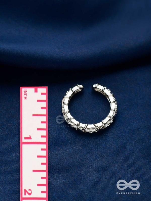 The Winter Frost - Silver Cubic Zirconia Ring (Adjustable)