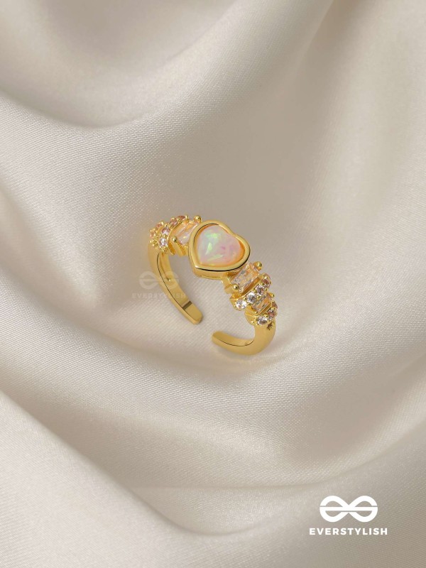 A Lover's Promise - Golden Cubic Zirconia Ring (Adjustable)