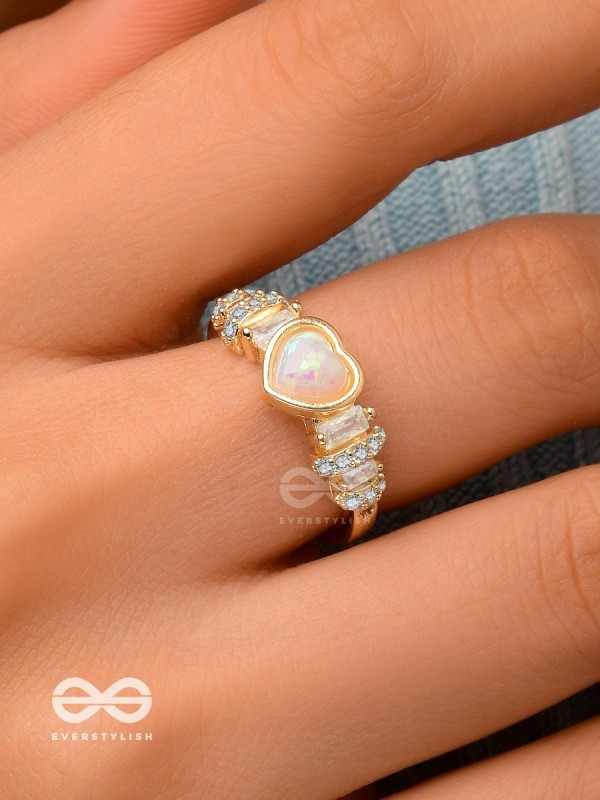 A Lover's Promise - Golden Cubic Zirconia Ring (Adjustable)