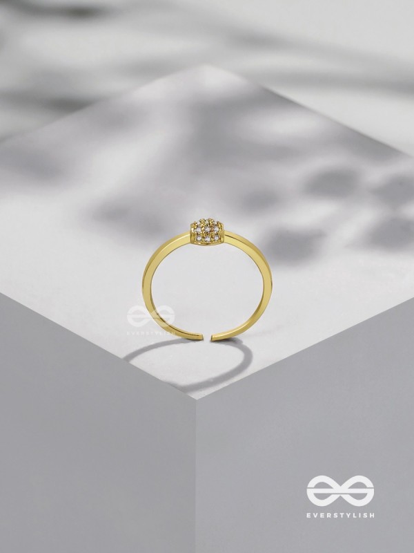 The Rare Lustre - Golden Cubic Zirconia Ring 