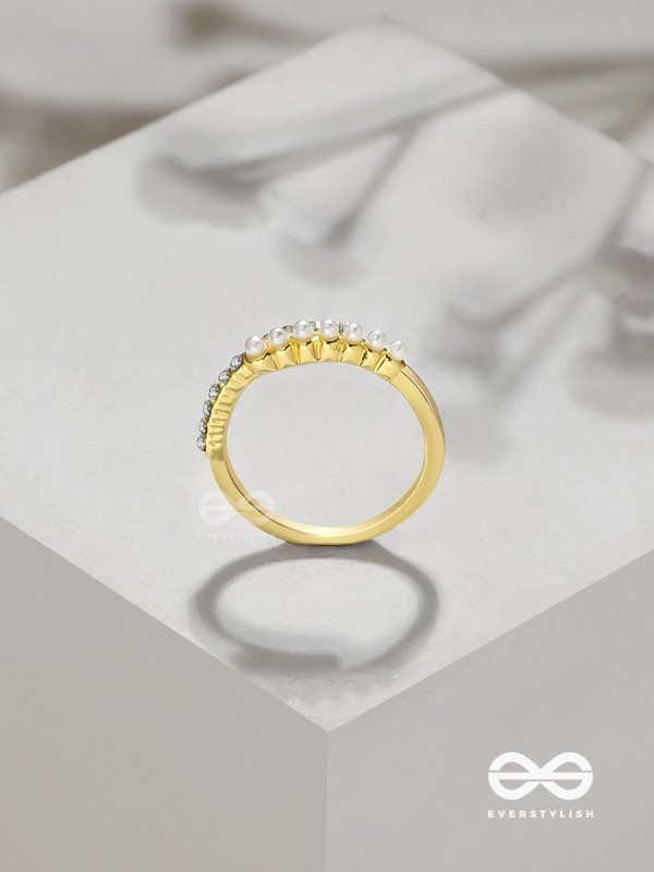 The Spark Of Love - Golden Cubic Zirconia Ring (Adjustable)