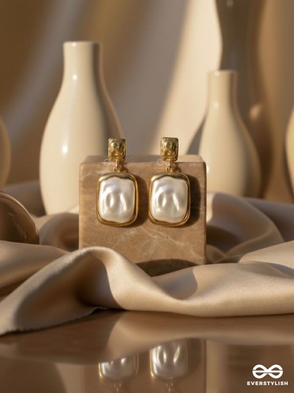 Liquid Gold- Modern Framed Earrings
