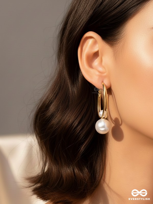Pearl Orbit- Pearl Hoop Detachable Earrings