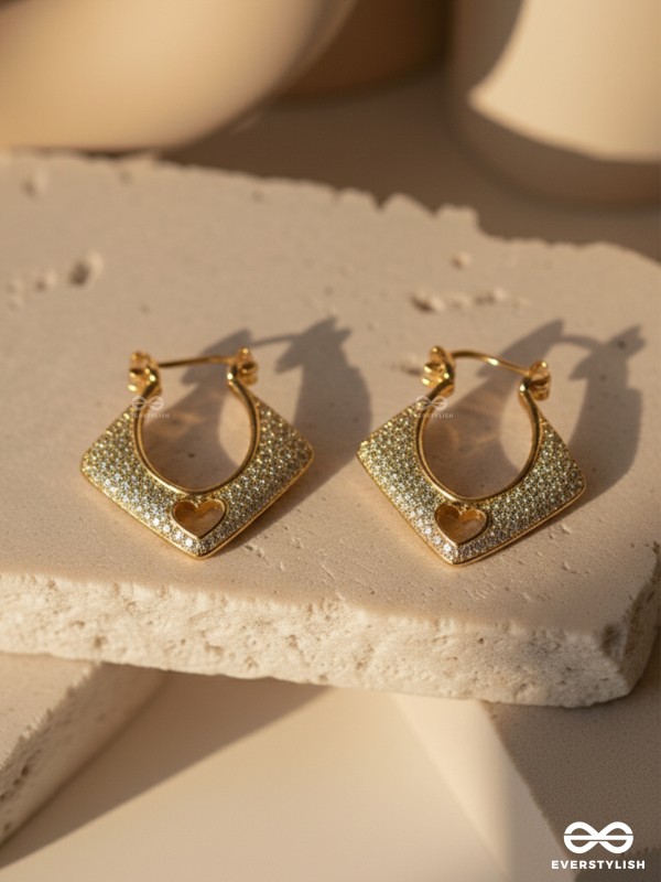LUNA BLOOM - 18K GOLD PLATED ANTI-TARNISH STATEMENT DAINTY STUDS INLAID WITH CUBIC ZICRONIA STONES