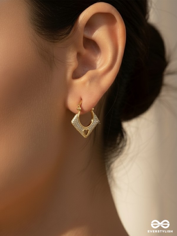 LUNA BLOOM - 18K GOLD PLATED ANTI-TARNISH STATEMENT DAINTY STUDS INLAID WITH CUBIC ZICRONIA STONES