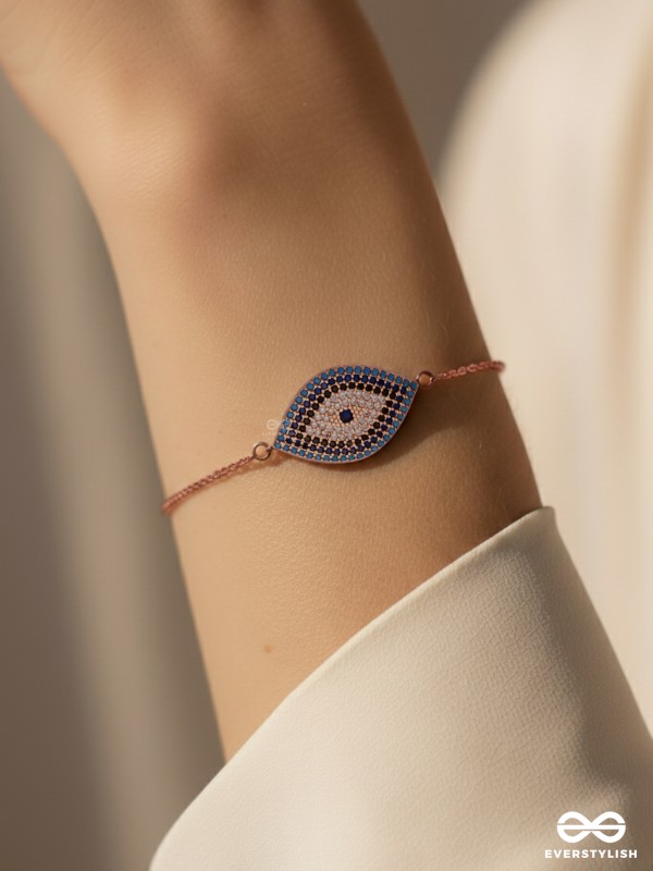 CELESTIAL VISION - 18K GOLD PLATED ANTI-TARNISH CHIC EVIL EYE BRACELET WITH CUBIC ZICRONIA STONES