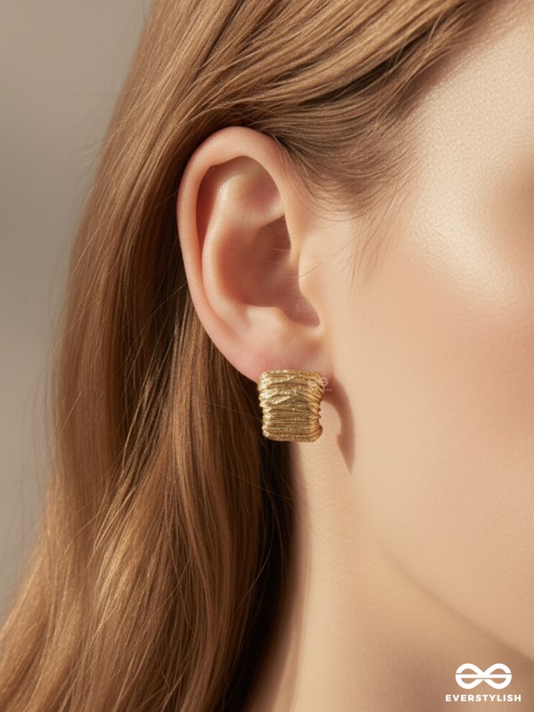 GILDED MESH- 18K GOLD PLATED ANTI-TARNISH LUXURY TEXTURED EARRINGS