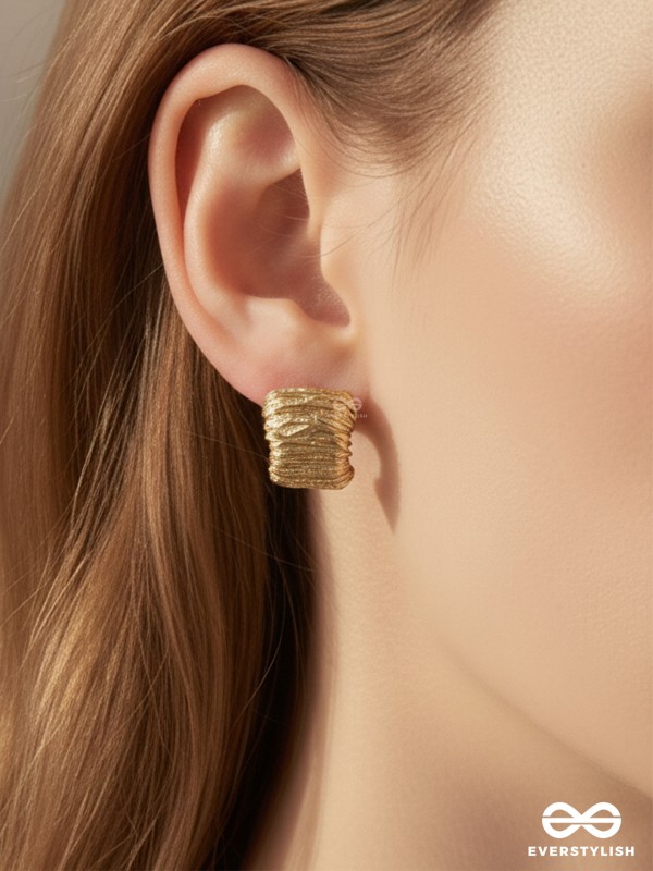 GILDED MESH- 18K GOLD PLATED ANTI-TARNISH LUXURY TEXTURED EARRINGS