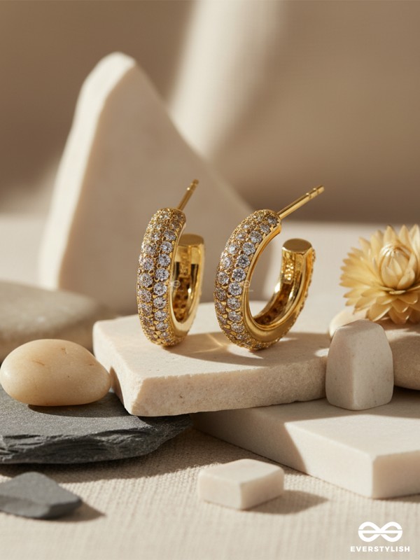 SPHERICAL MIRACLE - 18K GOLD PLATED ANTI-TARNISH LUXURY EARRINGS INLAID WITH CUBIC ZICRONIA STONES