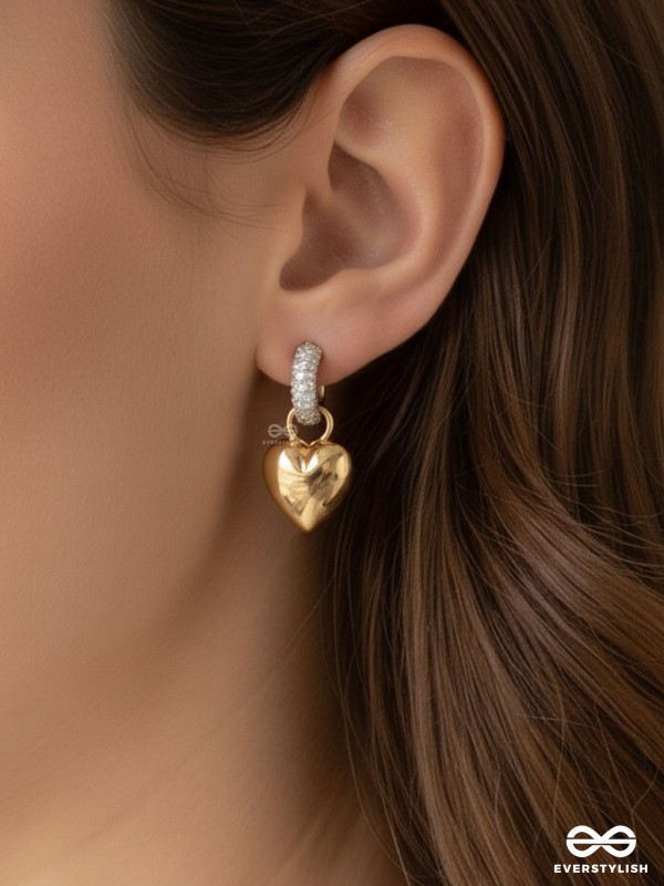 HEART GLOW - DUAL-PLATED ANTI-TARNISH HEART SHAPED LUXURY GOLDEN EARRINGS