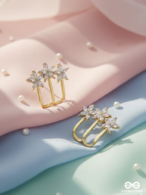 Queen’s delight - Crown shaped golden crystal studs 