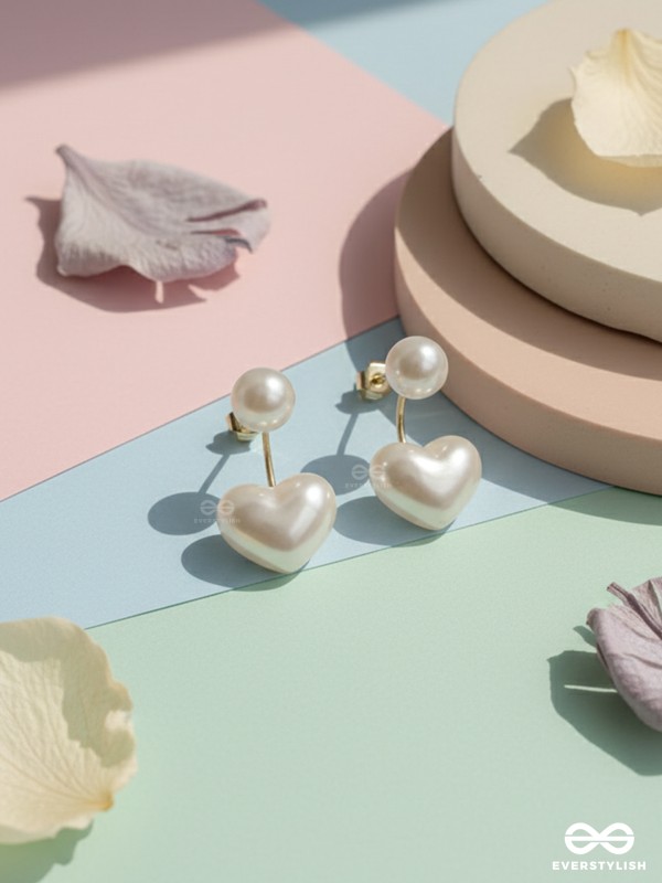 Heart's Whisper- Charming pearl ear Jacket