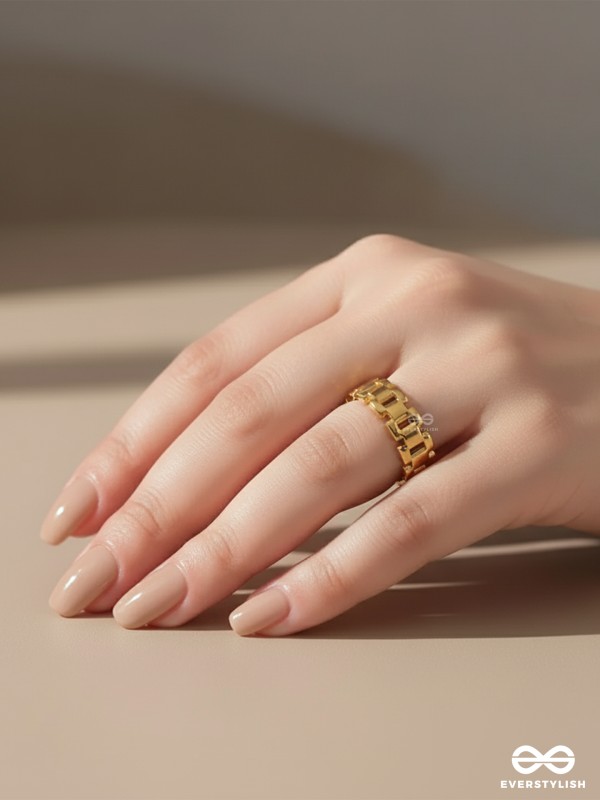 MATRIX CHARM - BOLD SQUARE STAINLESS STEEL ANTI-TARNISH BAND RING