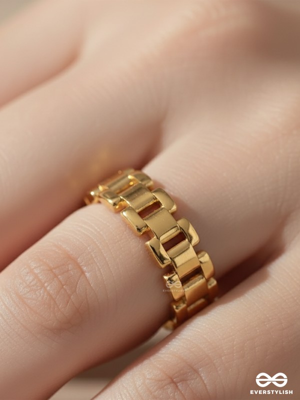 MATRIX CHARM - BOLD SQUARE STAINLESS STEEL ANTI-TARNISH BAND RING