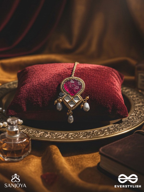 PREMABANDHANAM - BOND OF LOVE - CUTDANA AND PEARLS COMPLETE WITH MIRROR WORK MAANG TIKA