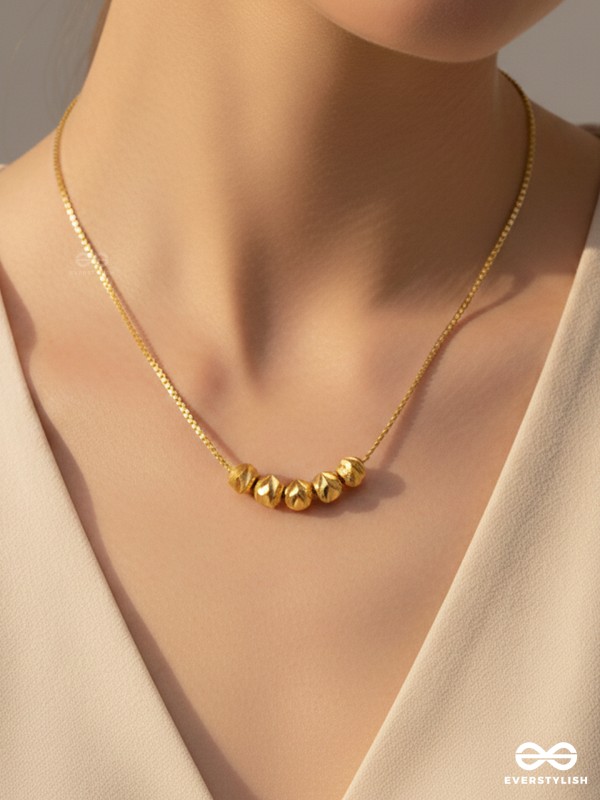 GILDED GRACE- CLASSIC GOLDEN BEAD PENDANT