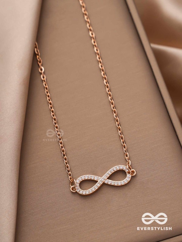 TO INFINITY AND BEYOND – CUBIC ZIRCONIA PENDANT NECKLACE WITH ANTI-TARNISH COATING