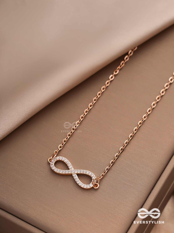 TO INFINITY AND BEYOND – CUBIC ZIRCONIA PENDANT NECKLACE WITH ANTI-TARNISH COATING