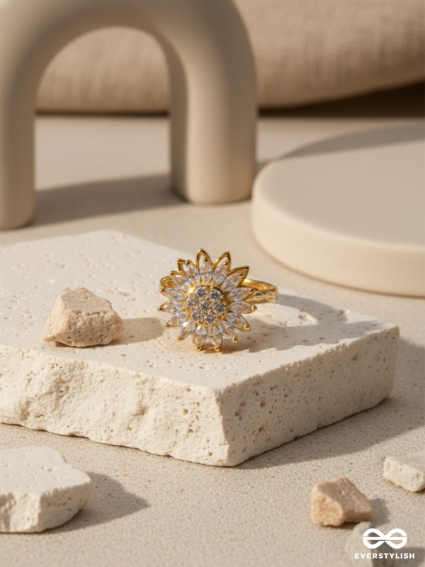 DAISY SPARK -  ANXIETY SPINNING RING INLAID WITH CUBIC ZICRONIA STONES