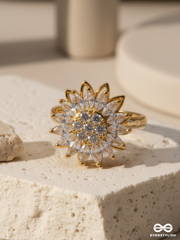 DAISY SPARK -  ANXIETY SPINNING RING INLAID WITH CUBIC ZICRONIA STONES