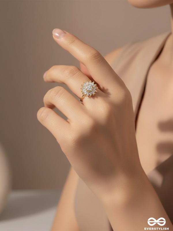 DAISY SPARK -  ANXIETY SPINNING RING INLAID WITH CUBIC ZICRONIA STONES