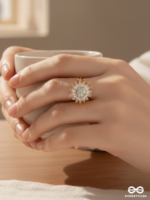 DAISY SPARK -  ANXIETY SPINNING RING INLAID WITH CUBIC ZICRONIA STONES