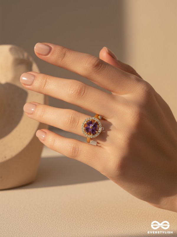 MAGICAL MYSTERY -  ANXIETY SPINNING RING INLAID WITH CUBIC ZICRONIA STONES