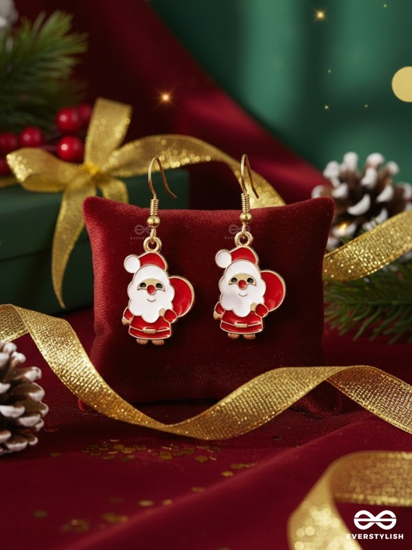 SANTA CHARM - CHRISTMAS INSPIRED SANTA EARRINGS WITH ENAMEL