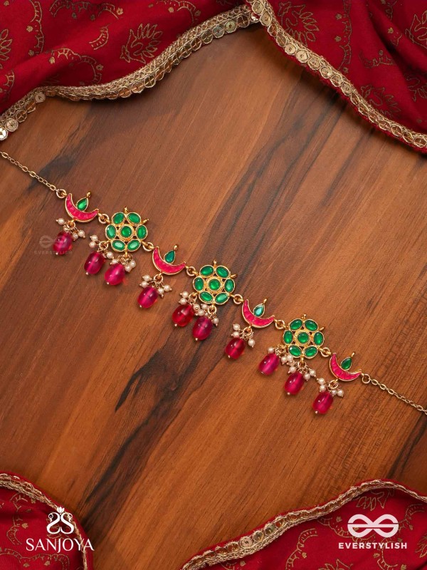 ANURAGA - LOVE’S EMBRACE - HERITAGE-INSPIRED KUNDAN POLKI CHOKER WITH DAINTY BEADED DROPS
