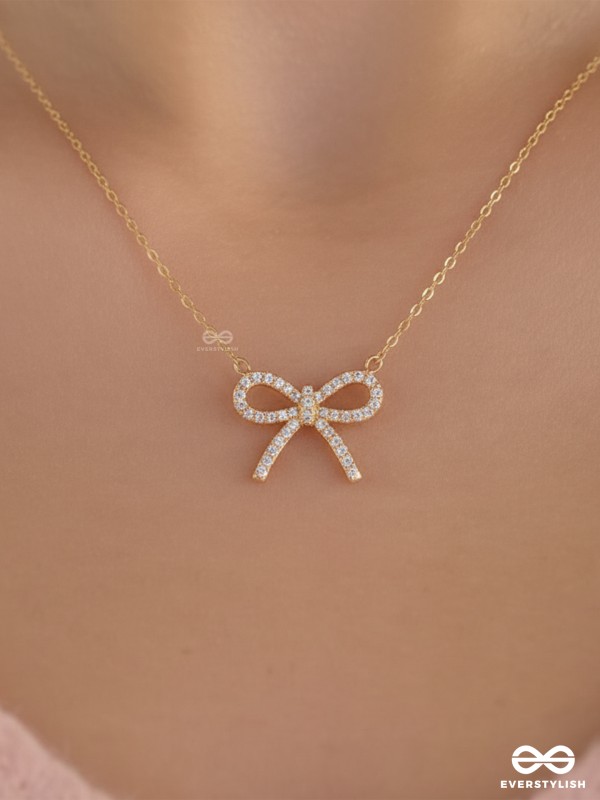 TIED IN GOLD- MINIMALIST BOW NECKPIECE