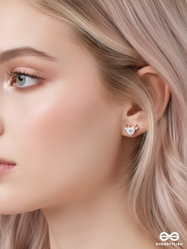 LUMINOUS FAWN - DAINTY HEART GEM DEER STUDS