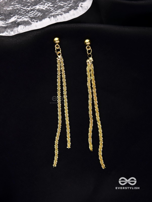 AURORA DRIZZLE - DELICATE GOLD STRAND DANGLERS