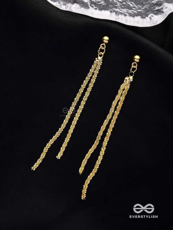 AURORA DRIZZLE - DELICATE GOLD STRAND DANGLERS