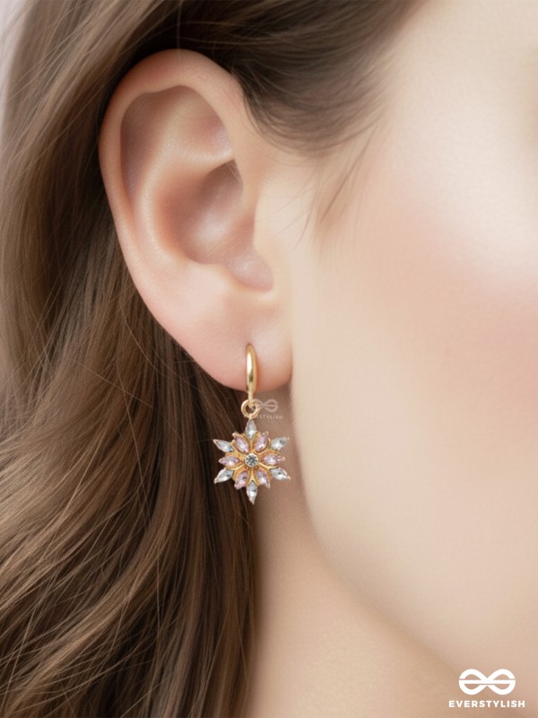 BLOSSOM GLIMMER - DELICATE FLORAL DANGLE EARRINGS