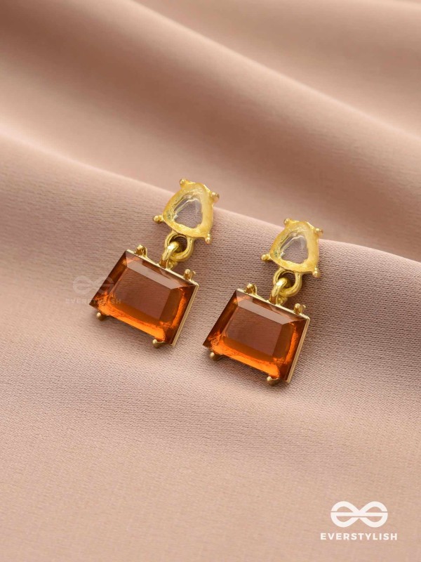HONEY DROP- ELEGANT DROP EARRINGS WITH WARM AMBER GEMSTONES