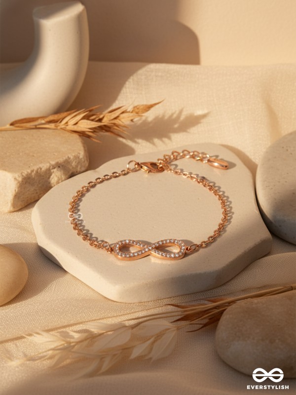 CELESTE INFINITY – MINIMAL LUXE ROSE GOLD BRACELET 