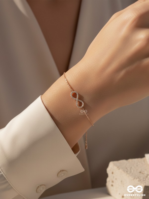 CELESTE INFINITY – MINIMAL LUXE ROSE GOLD BRACELET 