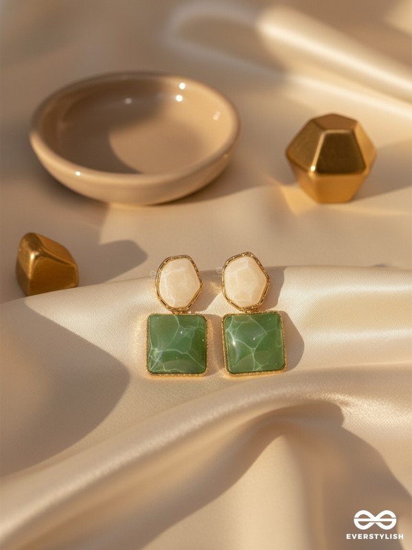 LIME TWIST-  LAYFUL COLORBLOCK EARRINGS