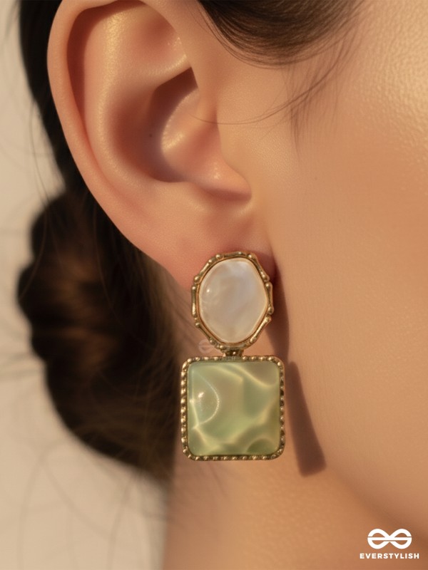 LIME TWIST-  LAYFUL COLORBLOCK EARRINGS