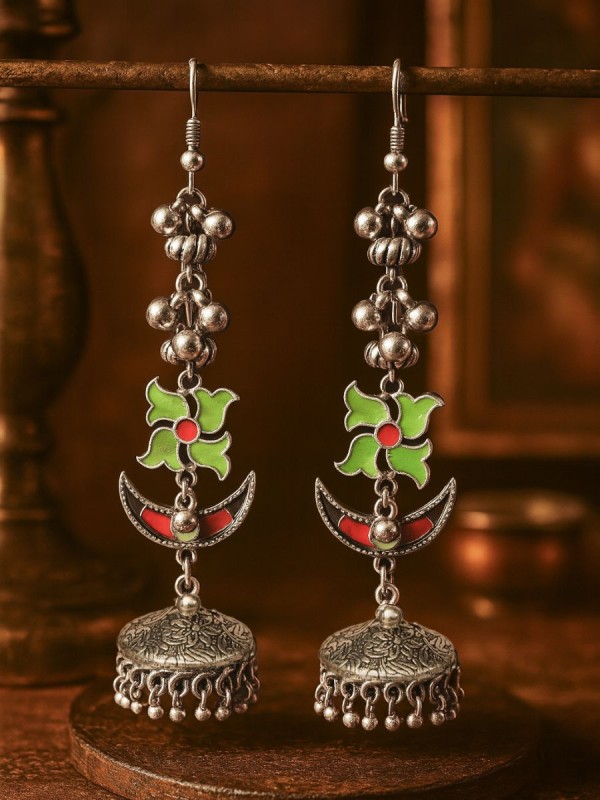 FOLK FLARE- OXIDISED STATEMENT EARRING