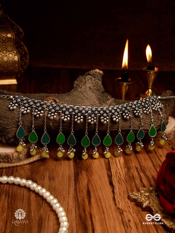 FOLK FUSION - FESTIVE ENAMELLED OXIDISED NECKLACE